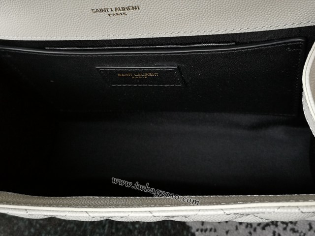 YSL专柜款女包 聖羅蘭經典款原廠皮ENVELOPE中號粒面壓花絎縫真皮信封包 YSL肩背斜挎包 487206  jjh1046
